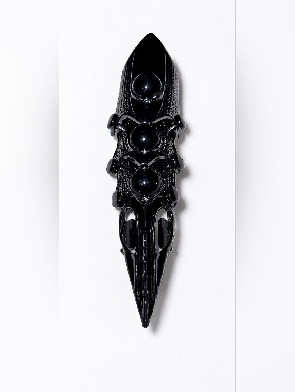 Gothic Black Armor Shield Statement Ring Adjustable Size - Picture 2 of 6